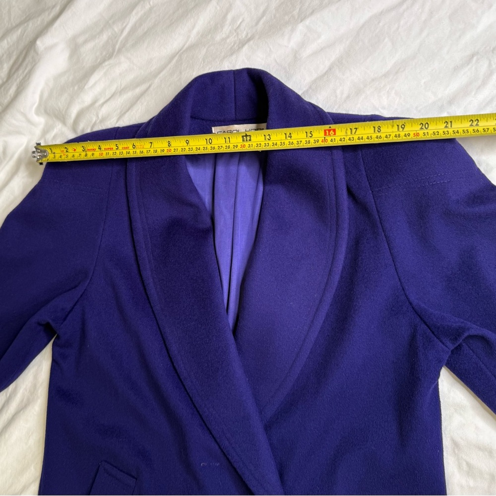 Vintage Carol Horn 100% Wool Long Coat Purple Shawl Collar Double Breasted USA 8 - Picture 11 of 13